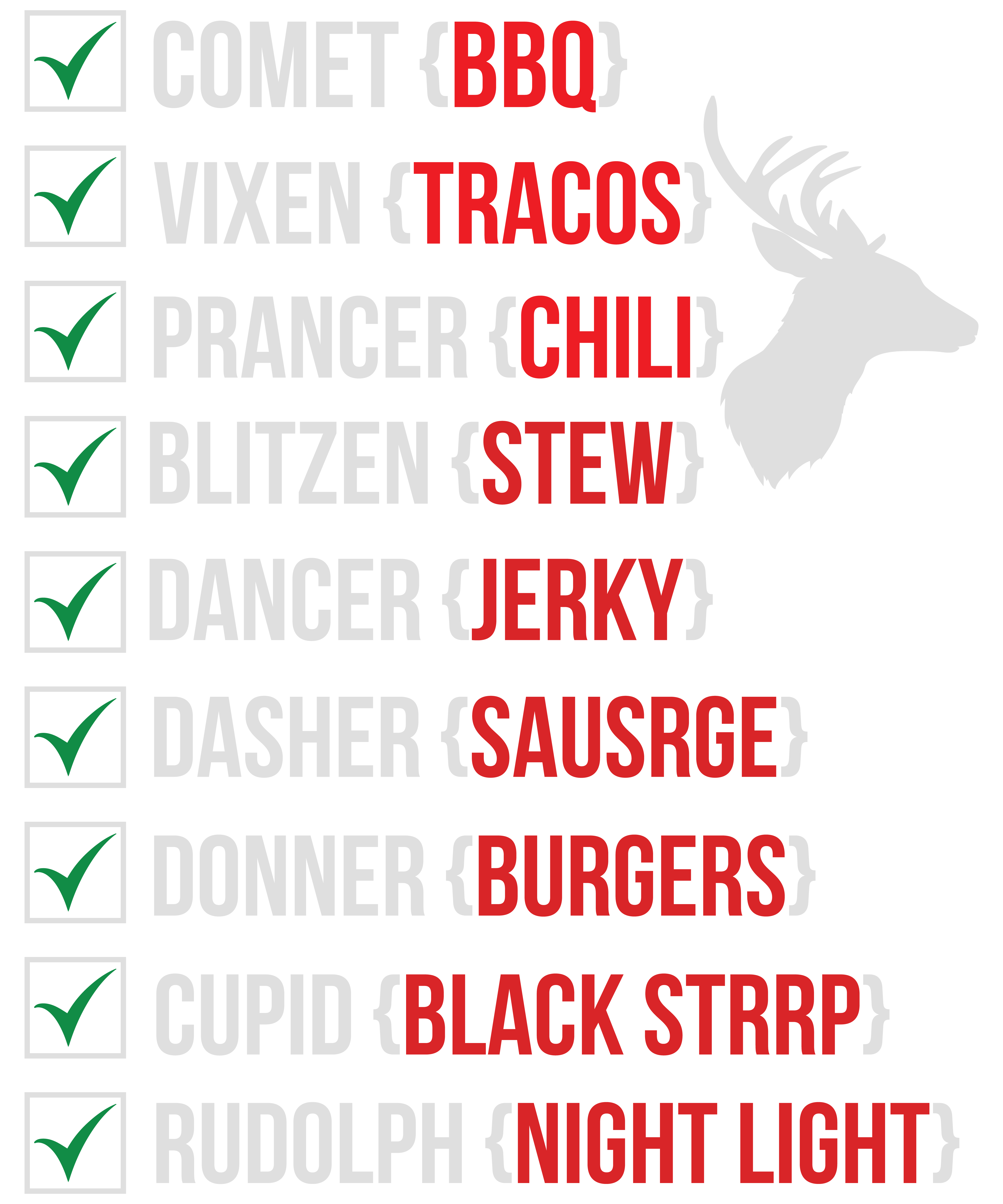 Funny Christmas Deer Hunting Santa Reindeer