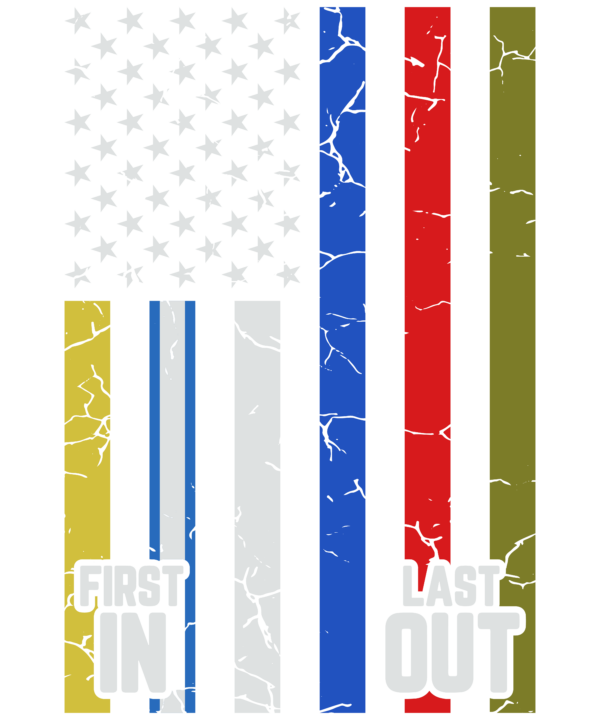 Police Fire EMS First Responder American Flag