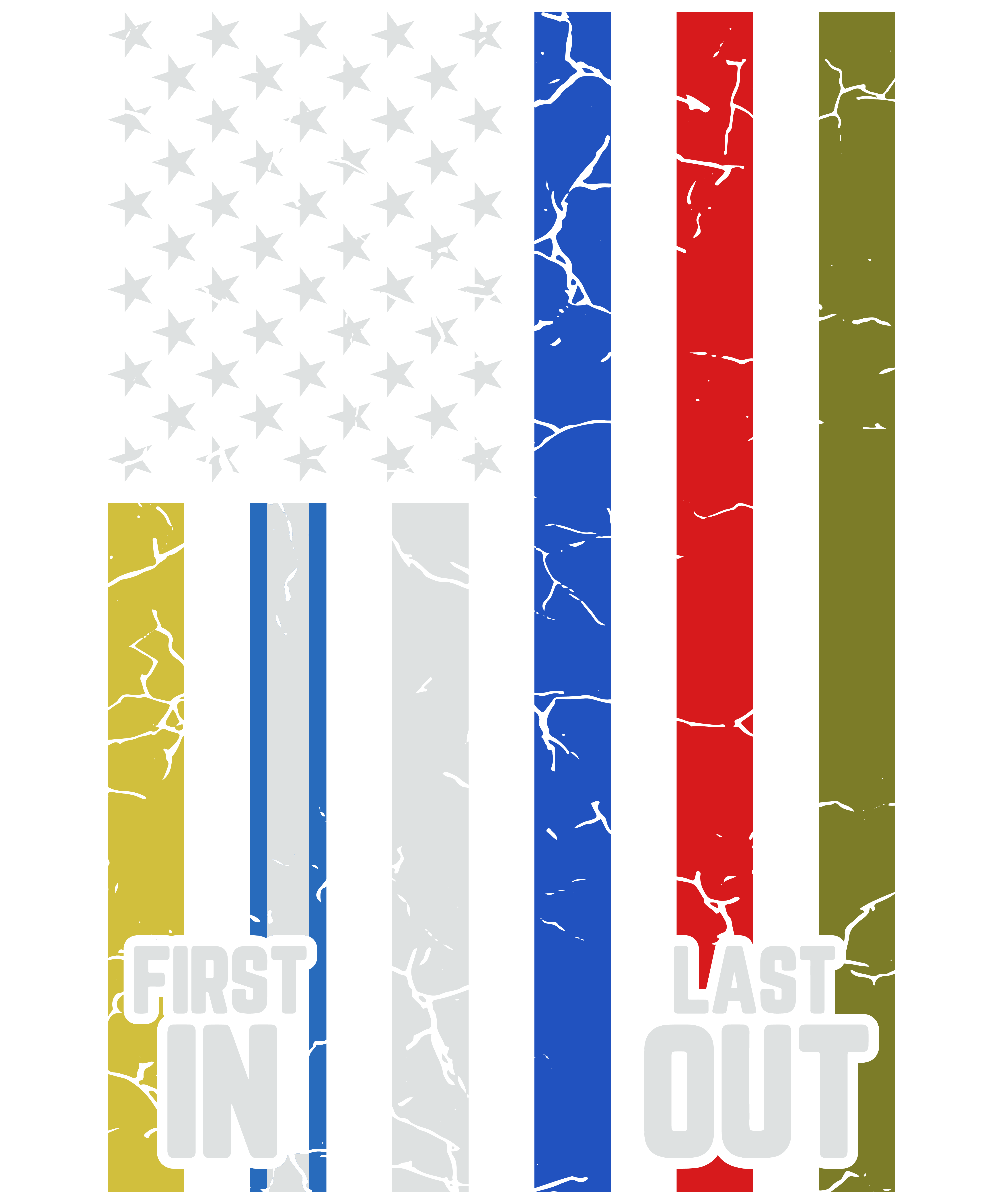 Police Fire EMS First Responder American Flag