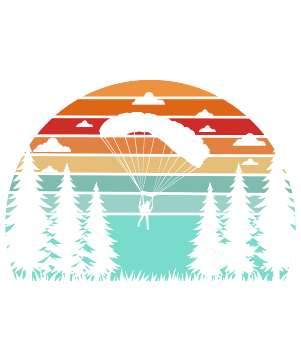 Retro Vintage Distressed Sunset Skydiver