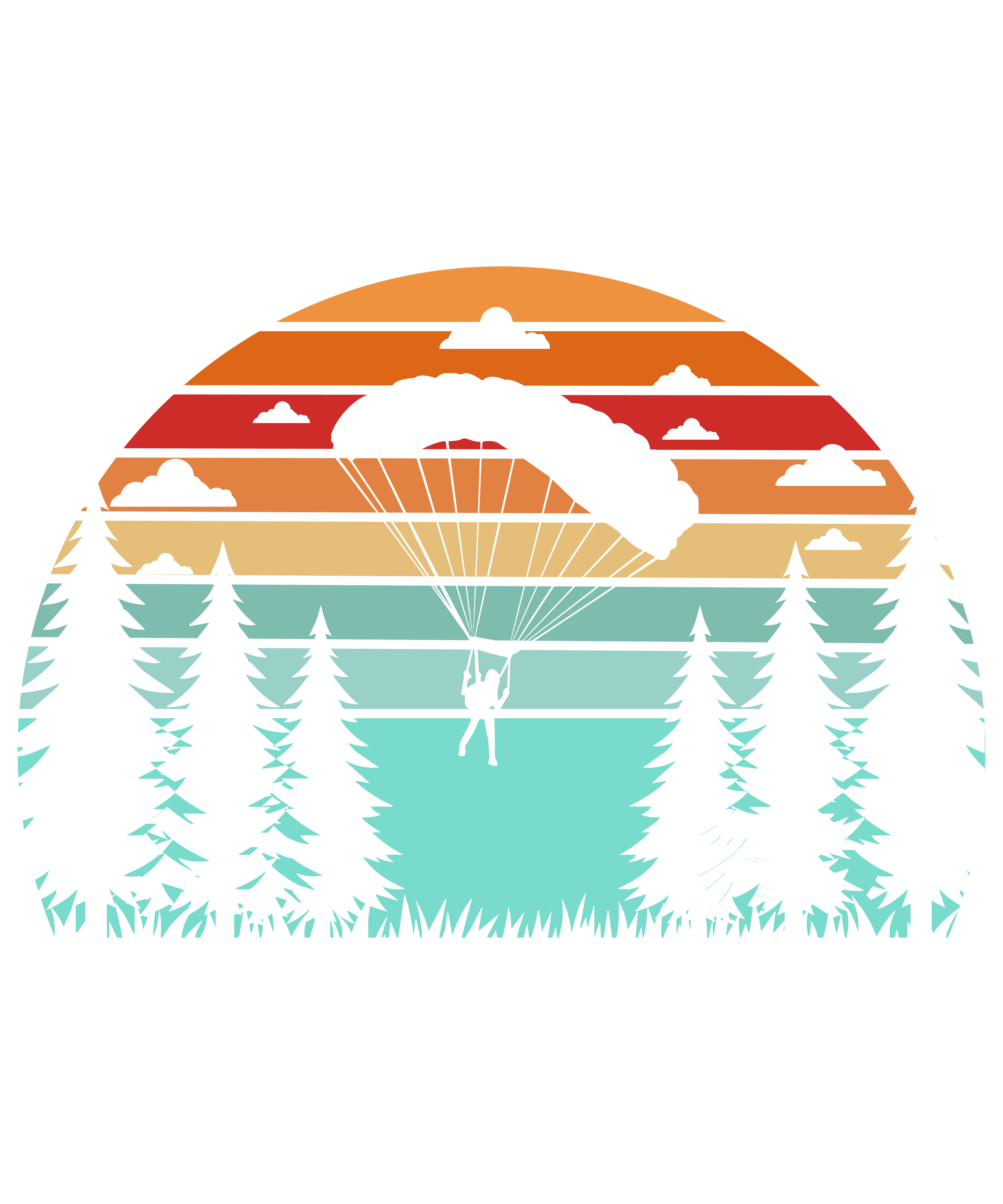 Retro Vintage Distressed Sunset Skydiver