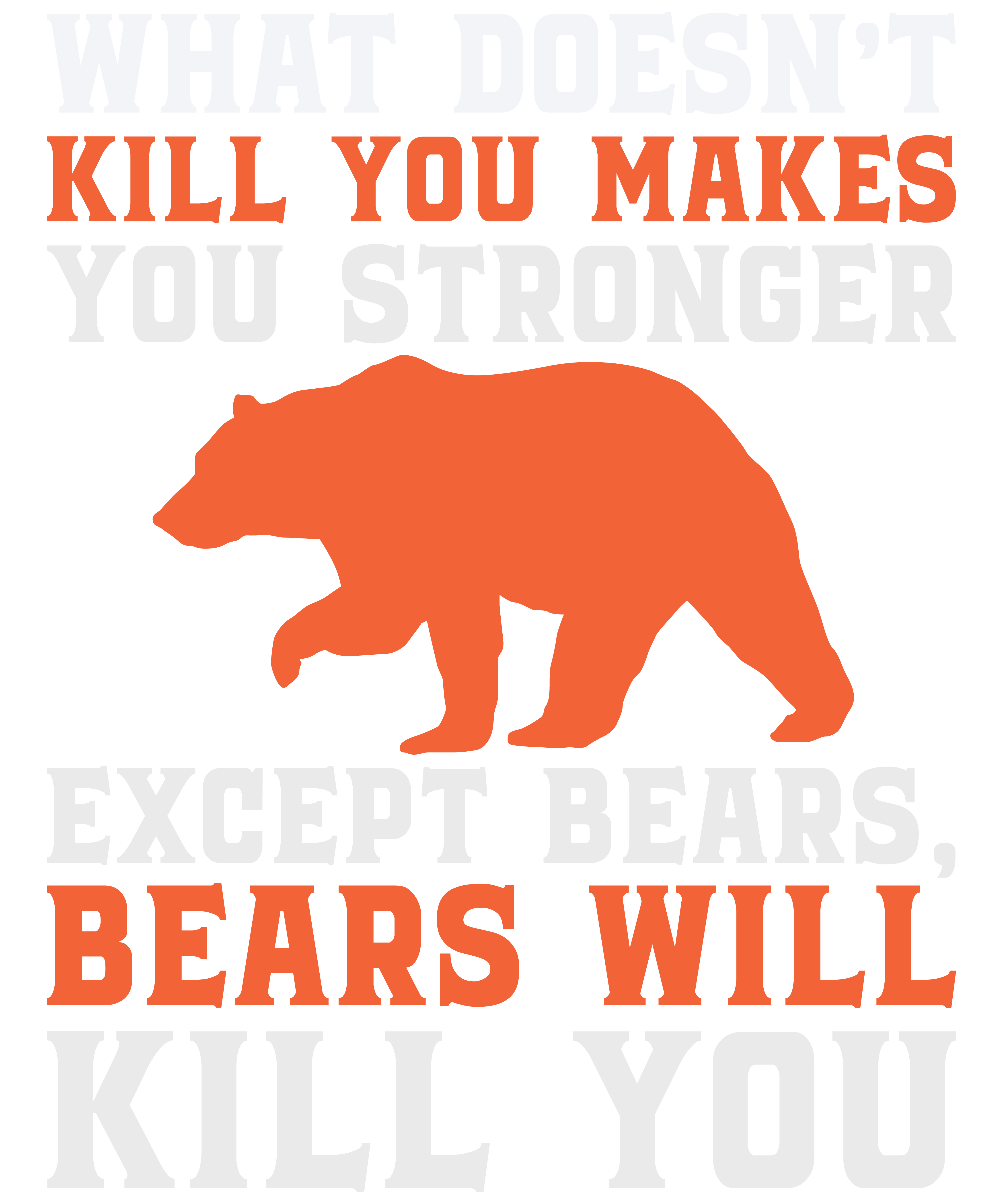 What Doesn't Kill You Makes Your Stronger Except Bears Will Kill You