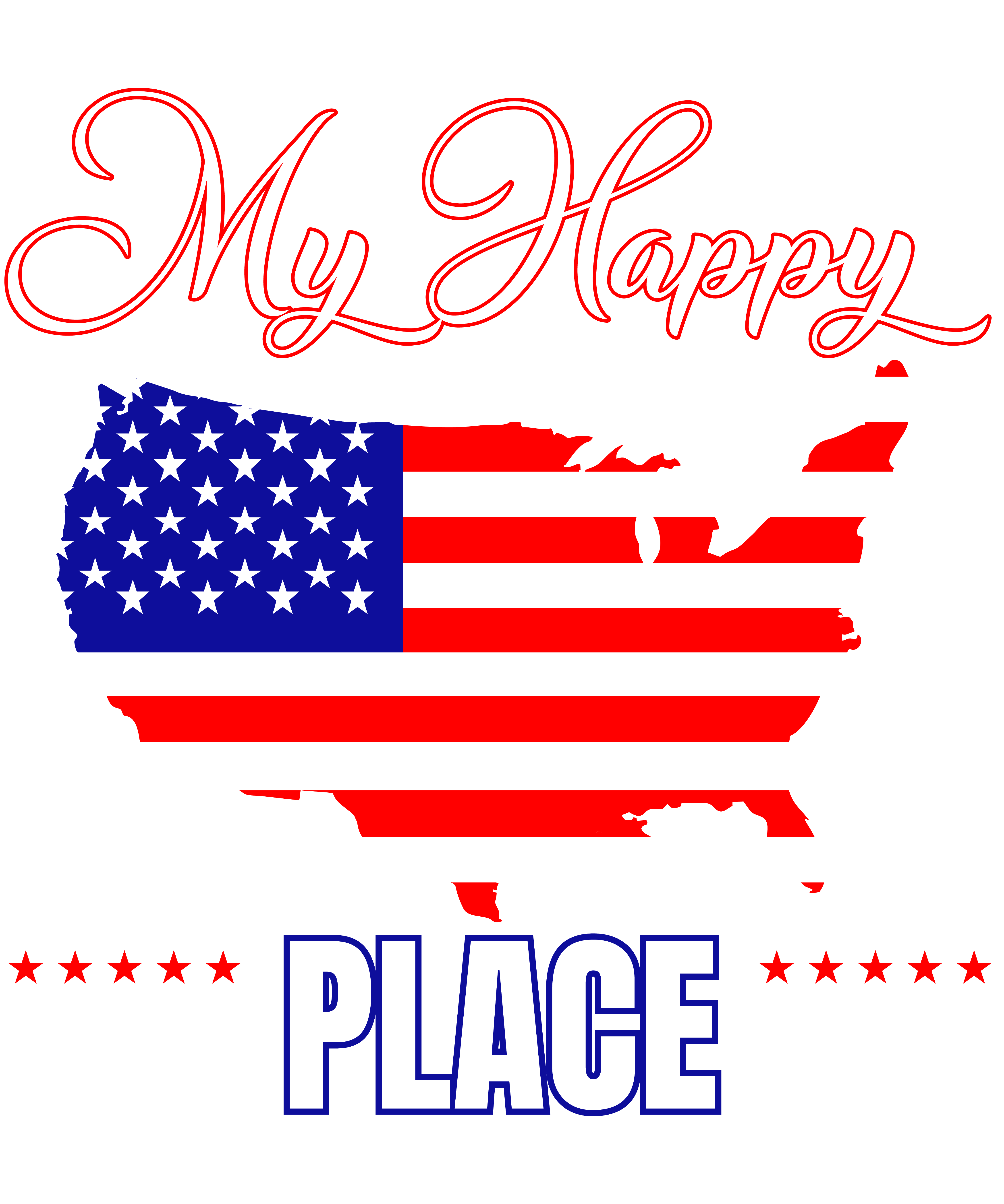 American Flags My Happy Place 4th Of July