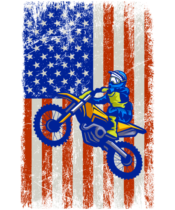 Dirt Bike American Flag