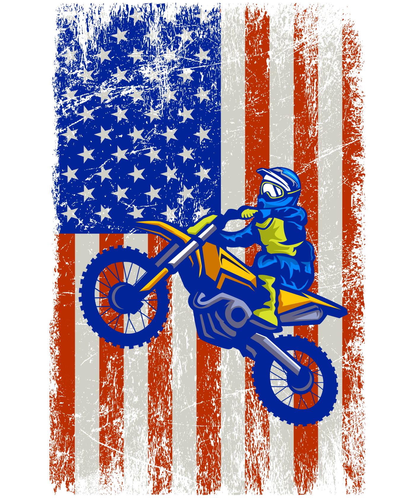 Dirt Bike American Flag