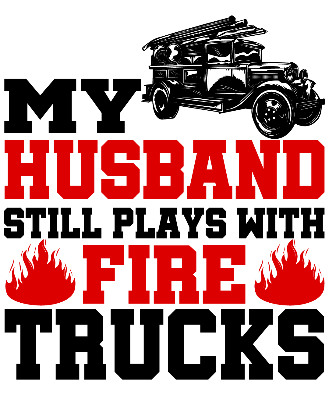 Firefighter Husband Plays With Fire Trucks