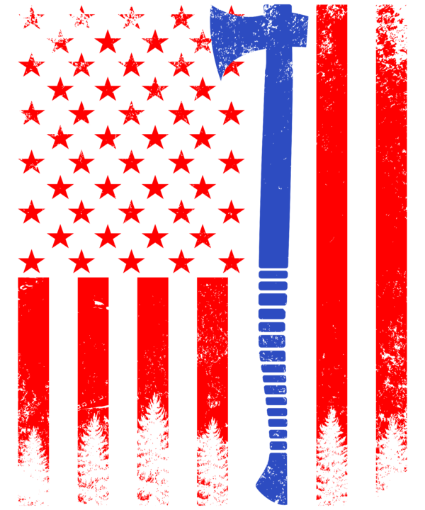 Lumberjack Logger Retro USA Flag