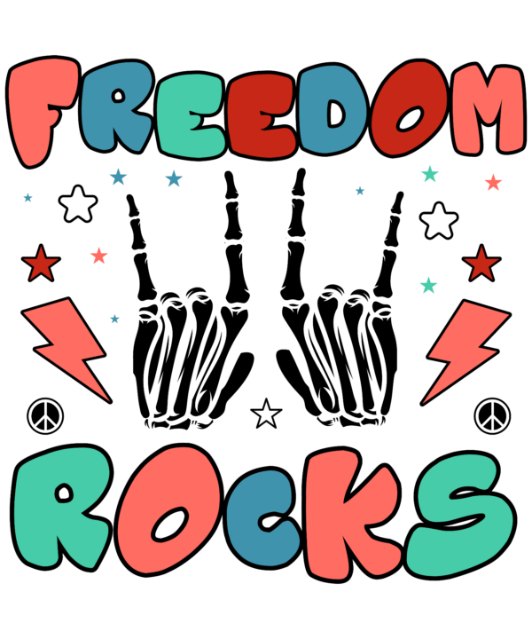 Retro 4th Of July Freedom Rocks Rocker Skeleton