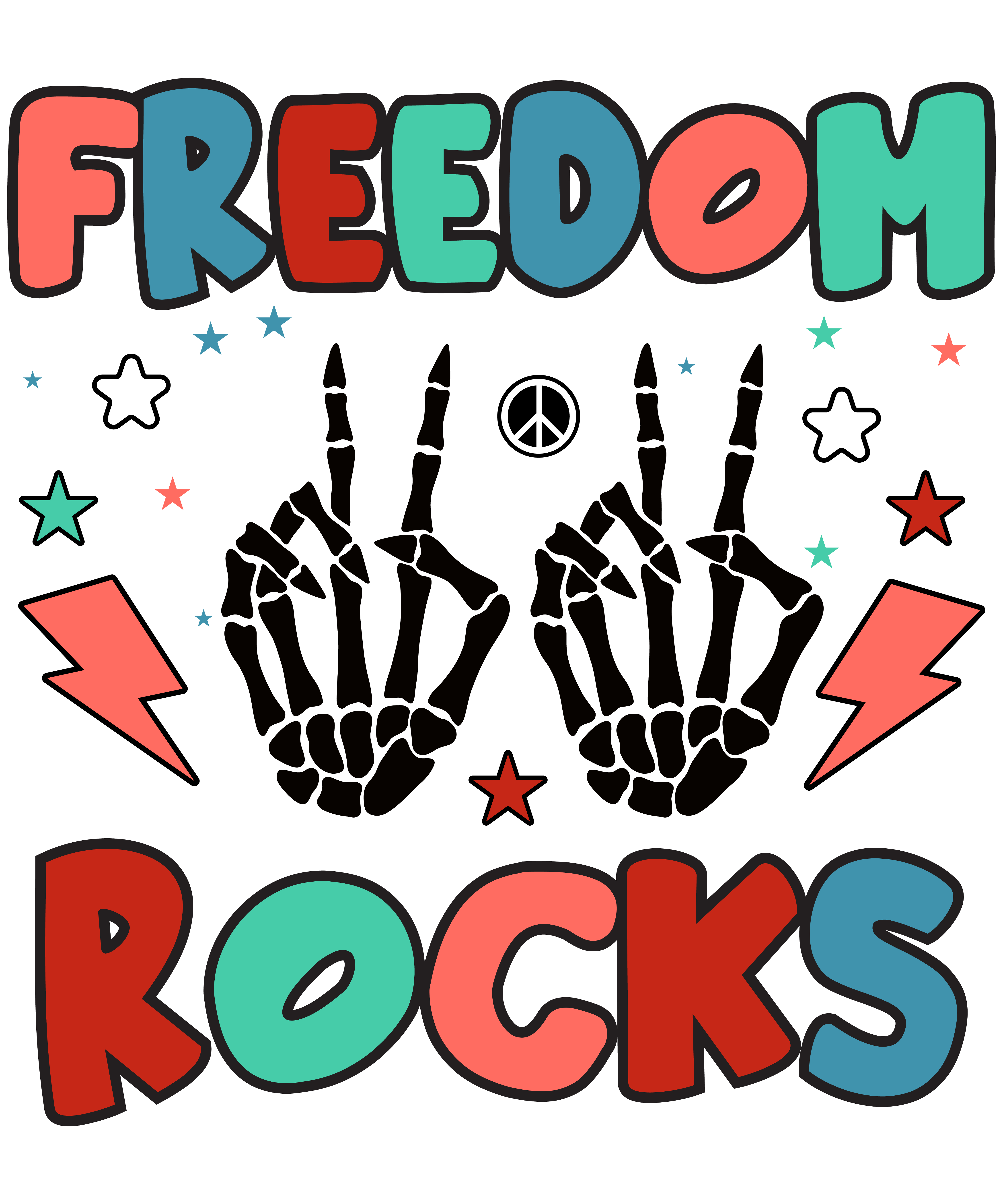 Retro 4th of July Freedom Rocks