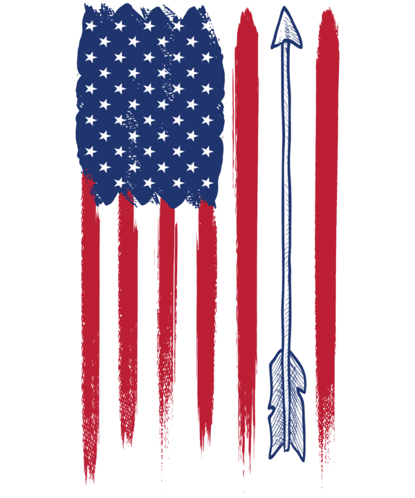 USA Flag With Bow Arrow