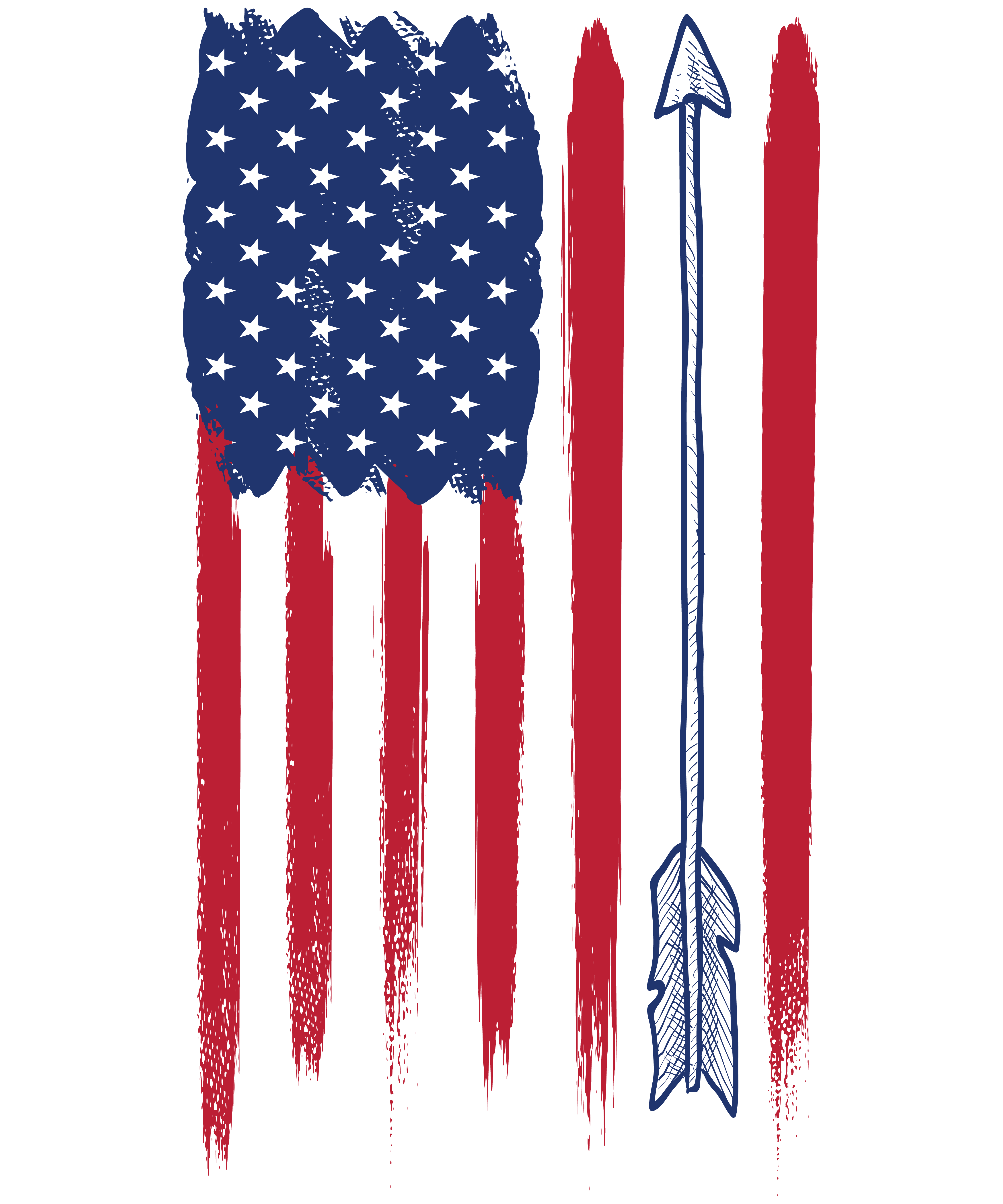 USA Flag With Bow Arrow