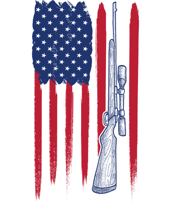 USA Flag With Gun