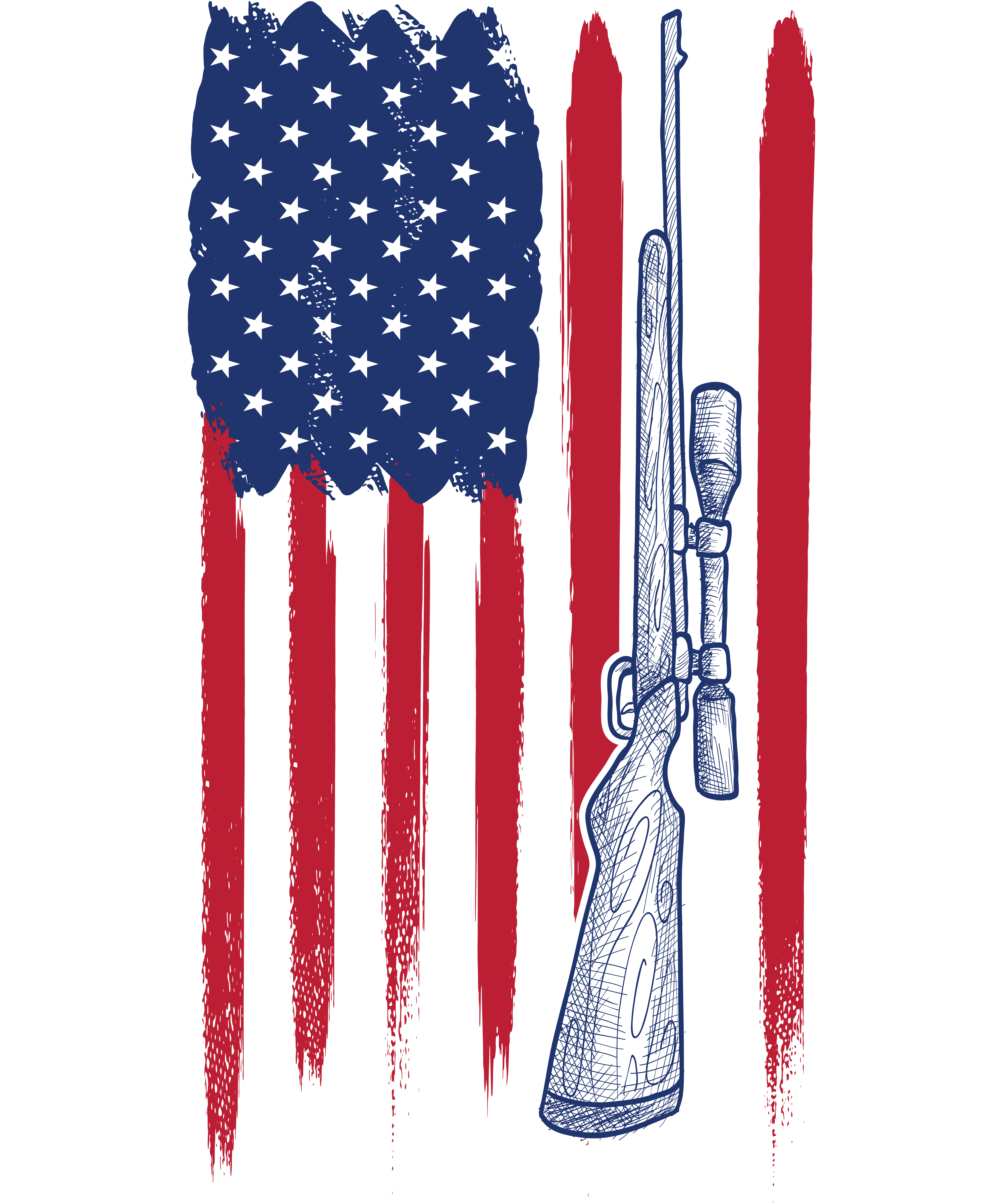 USA Flag With Gun